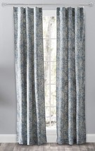 Ellis- Lexington Leaf Curtain Panel Set w Ties Rod Pocket Floral Blue 56X84L NEW - $40.24