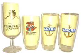 4 Vezelise &amp; Ancre French Beer Glasses - £15.80 GBP