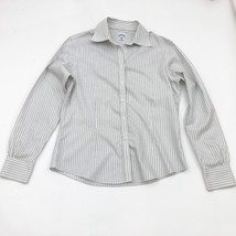 Brooks Brothers Womens Size 6 No Iron 346 Button Cuffs White &amp; Cream Str... - $554.66 MXN