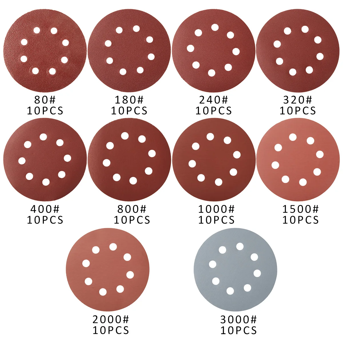 100/60pcs 125mm Sandpaper Round Shape Sanding Discs Hook Loop Sanding Paper Buff - $114.86