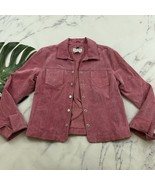 Live a Little Womens Vintage Y2k Suede Jacket Size M Light Pink Snap Front - $44.54