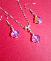 Swarovski elements Crystal jewelry set necklace earrings Bohemian cross ... - $73.24 CAD