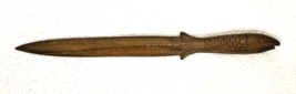 Vintage Wood Letter Opener Hand Carved Figural Fish Scales Handle 9 7/8"... - $24.26