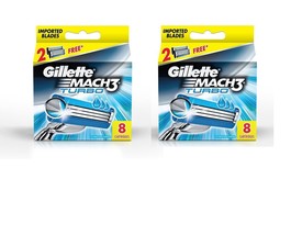 Gillette Mach3 Turbo Pack of 8 Cartridges Shaving Blades for Razor Mach3 (2 box) - £44.83 GBP