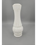 9.5&quot; Large Ornate Vintage Milk Glass Vase Kings Thumbprint Excellent - £12.78 GBP