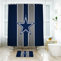 Dallas Cowboys Shower Curtain Bath Mat Bathroom Waterproof Decorative - £18.37 GBP+