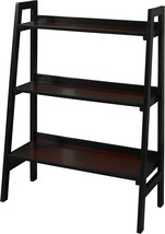 Linon Black &amp; Cherry Wood Three Shelf Camden Bookcase, 30&quot;W X 13.5&quot;D X, Cherry 3 - £158.26 GBP
