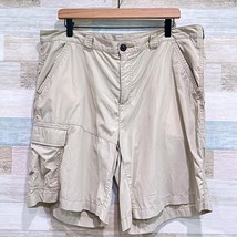 Columbia 9&quot; Battle Ridge II Cargo Shorts Beige Ripstop Hiking Outdoors Mens 40 - $34.64