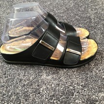BareTraps Sandals Women&#39;s 7.5 M Black Slides Slip On Shoes Casual Comfort - £15.33 GBP