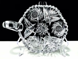 American Brilliant Period Antique Hobstar Pinwheel Fan Vesica Nappy Nut Dish - £23.55 GBP