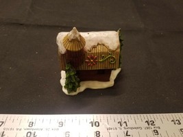 Barn With Evergreen Trees, Snow And A Flower On The Roof - £3.73 GBP
