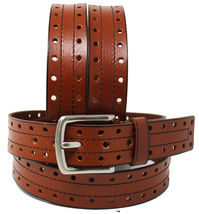 1.5&quot; Wide Mens Women Genuine Leather Dress Casual Belt Brown 12CA004BR - $21.99