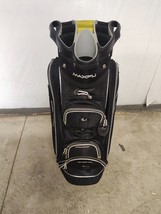 Maxfli 14  Divider Golf Cart Bag Black/White/Yellow w Raincover Cooler P... - $95.00