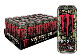 24 Cans Of Monster Assault Energy Drink 473ml Each Can - £83.99 GBP