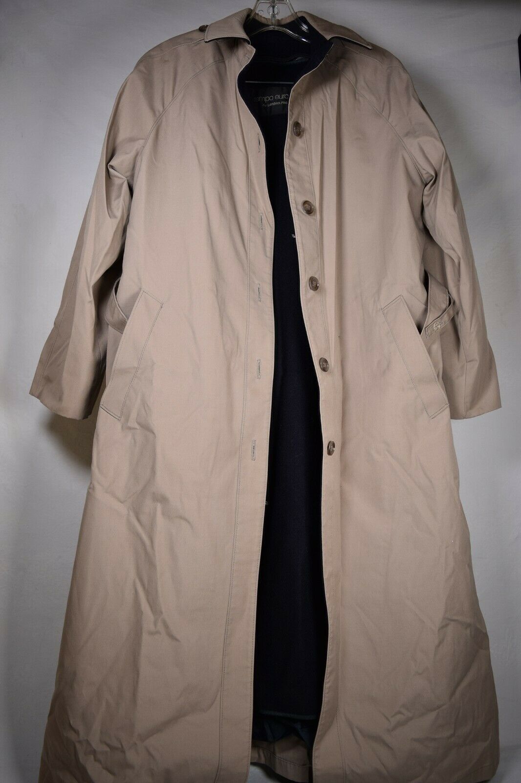 Primary image for London Fog Mens Tempo Europa Lined Khaki Rain Trench Belted Jacket 6