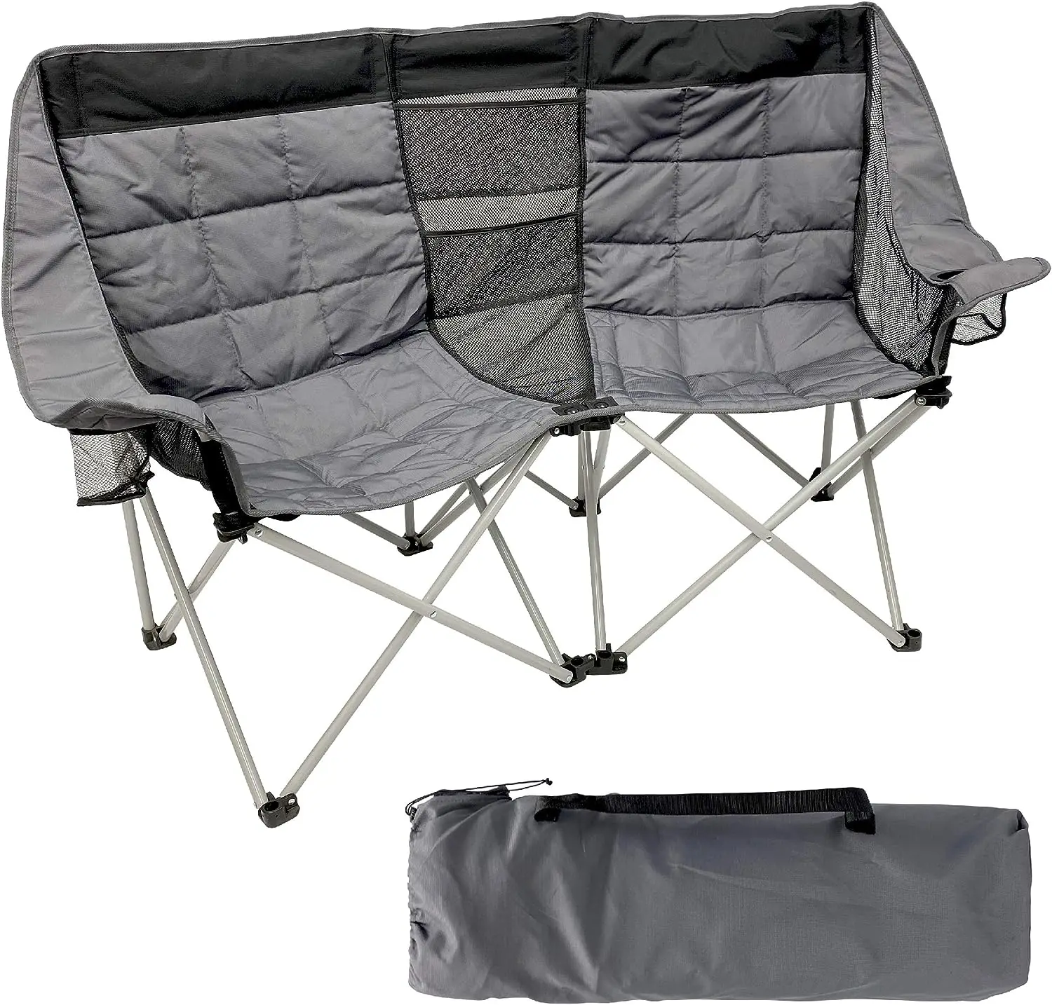 Camping Chair - Double Love Seat Heavy Duty Oversized - Folds Easily and is - £98.20 GBP