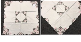 33&quot; Square Polyester Embroidered Cutwork Quality Fabric Embroidery Pink ... - $30.99