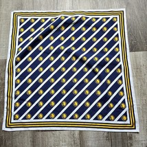 Vintage Scarf Square Indian Chief Striped Blue Yellow White Fashions Acc... - £10.22 GBP