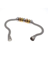 Mesh Chain Bead Tri Color Bracelet Stainless Steel 4mm 8&quot; - £4.73 GBP
