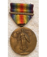 1914-18 WW I The Great War For Civilization US Bronze Victory Medal France Bar - $124.00