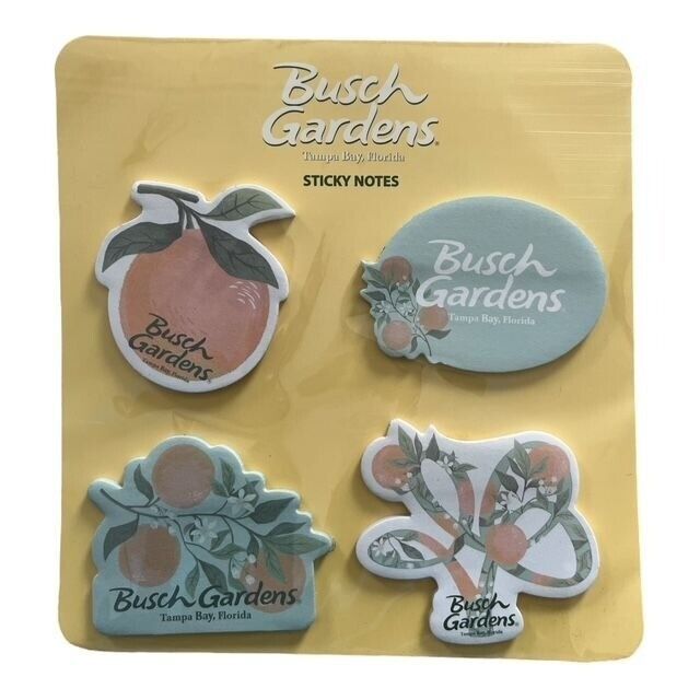 Busch Gardens Sticky Note Set of 4 - Citrus Themed Oranges, Exclusive &amp; ... - $11.93