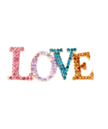 Rainbpw crystal LOVE pin brooch - $19.35 CAD