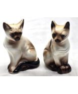 Vintage Siamese Cat Salt &amp; Pepper Shaker Set With Stoppers - Animals Pet... - $23.74