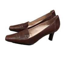 Anne Klein iflex Fletcher Brown Leather Shoes Womens 7.5M Pointed Square... - £7.92 GBP