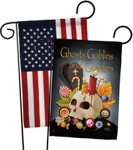 Ghosts Goblins and Goodies - Impressions Decorative USA - Applique Garden Flags  - £25.14 GBP