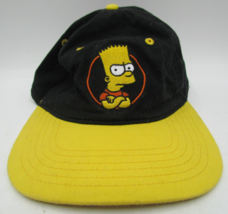 Bart Simpson Hat Black/Yellow Adjustable Snapback Adult Mad Engine The S... - $6.49