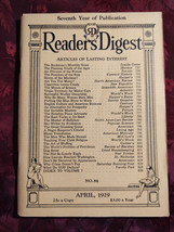 Readers Digest April 1929 James Dole Walter Pitkin Stuart Chase Elmer Davis - £29.44 GBP