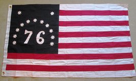 AES Cotton, 1776 Revolutionary War Flag. Bennington, Vermont, 76 Flag - £54.20 GBP