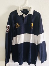 U.S. Polo Assn. Long Sleeve Embroidered #2 Blue/Multi Color Size XL Rugby Style - £21.59 GBP