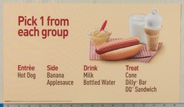 Dairy Queen Poster Backlit Plastic Pick One Meal Deal 9.5x17 - $15.83