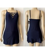 Nautica Women&#39;s Solid Lace-Up Swimdress with Pockets, Navy Size S - $533.50 MXN
