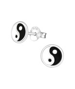 Yin Yang 925 Silver Stud Earrings - £11.07 GBP