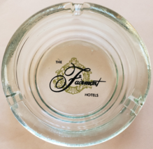 The Fairmont Hotels 4-1/4&quot; x 1&quot; tall Clear Glass Ashtray - £8.61 GBP
