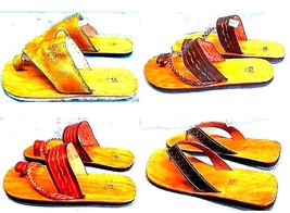 Genuine Leather Thong Sandals Handcrafted &amp; Stamped Sizes 7/8 or 9/10 NWOT - £99.55 GBP