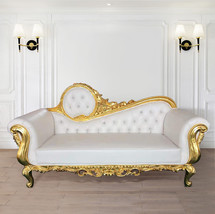 Exquisite Gold-Accented Victorian Chaise Lounge - $44,235.47 MXN