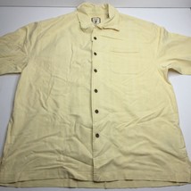 Jamaica Jaxx Men&#39;s Verticle Stripe Pocket Stitch Hawaiian Shirt Yellow M... - $44.99