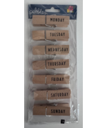 Pebbles Monday-Sunday 7 Wooden Clothespins Scrapbooking NEW - $14.84