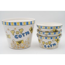 Kitchen Prep 101 Tabletops Unlimited Popcorn Serving Bowls Ceramic Theater Theme - £42.64 GBP