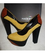 Made in Italia Platform Pumps multi color Suede yellow Size 35` new - €49,31 EUR
