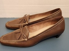 Talbots Women’s Tuscan Brown Carlia Leather Heel Loafers Size 7.5B - £19.63 GBP
