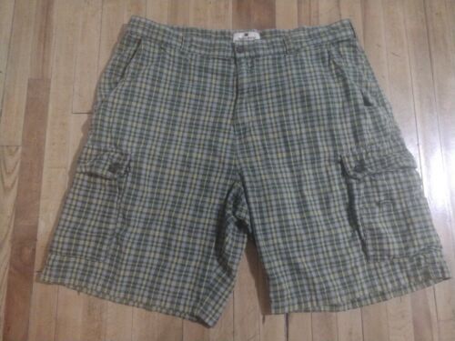 Men's Woolrich Green Plaid Cargo Shorts Size 38 Lots of Pockets - $19.20