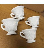 4 Vintage 1950s Indiana Colony Harvest Milk Glass Tea Punch Cups - $18.00