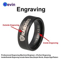 Men Women Tungsten Carbide Ring Wedding Ring Band With Inside/Outside Engraving  - £7.68 GBP