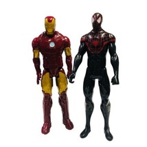 2 Hasbro Marvel 2014 Black Spiderman 2013 Iron Man Action Figures 11 inc... - $22.71