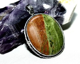 Solid 925 Silver Natural Bloodstone Gemstone Handmade Pendant Jewelry Size 2.2&quot; - £7.43 GBP