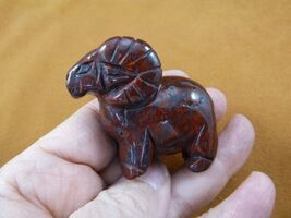 (Y-RAM-707) Red/black brecciated jasper RAM SHEEP gemstone FIGURINE BIGH... - $24.99
